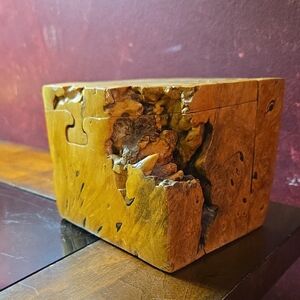 Vintage Burl Wood Puzzle Box